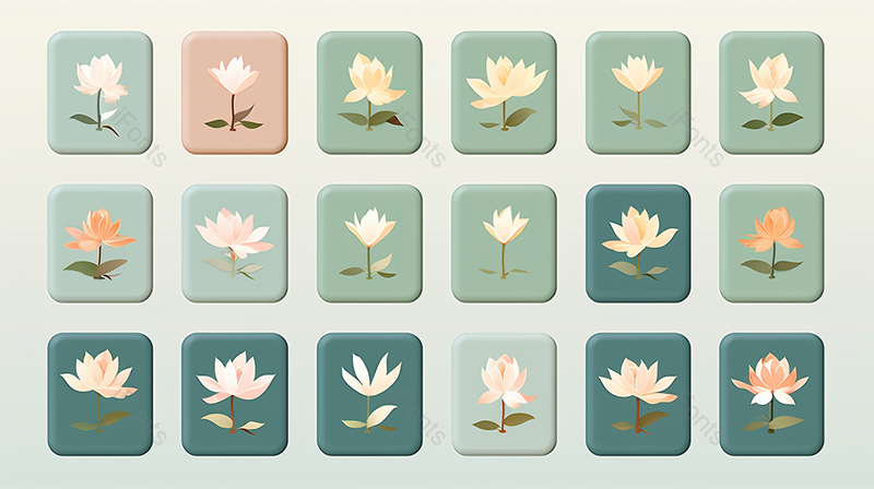 荷花清新图标元素,插画/手绘图,插画/手绘图库,插画/手绘图下载,插画/手绘